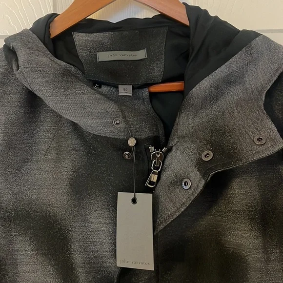 NWT $1127John Varvatos Hopd Parka sportswear Resort 2023 light Jacket size 50